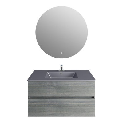 Meuble-lavabo 36 po, lavabo, miroir Moon