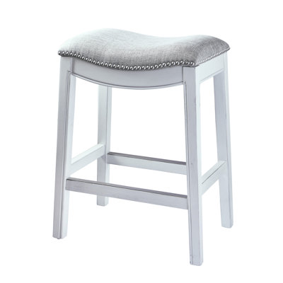 Goods Julian Wood Barstool with Faux-Leather Seat
