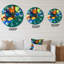 Color Butterflies On A Gree - Horloge murale moderne-60282011