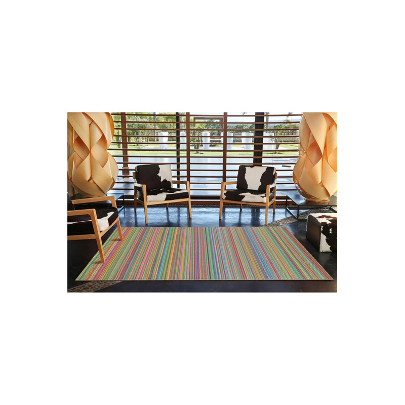 Tapis tissé à rayures Modern, Rond 4 pi