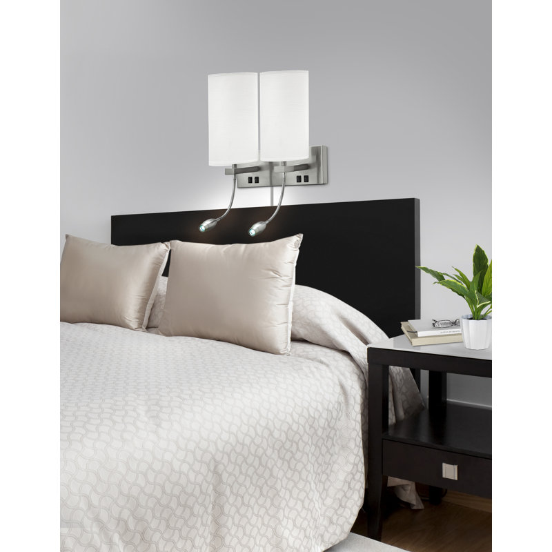Steel LED Plug-in Armed Sconce