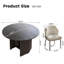 Table de salle à manger ronde extensible avec 4 chaises, gris noir, salle à manger-1196598712