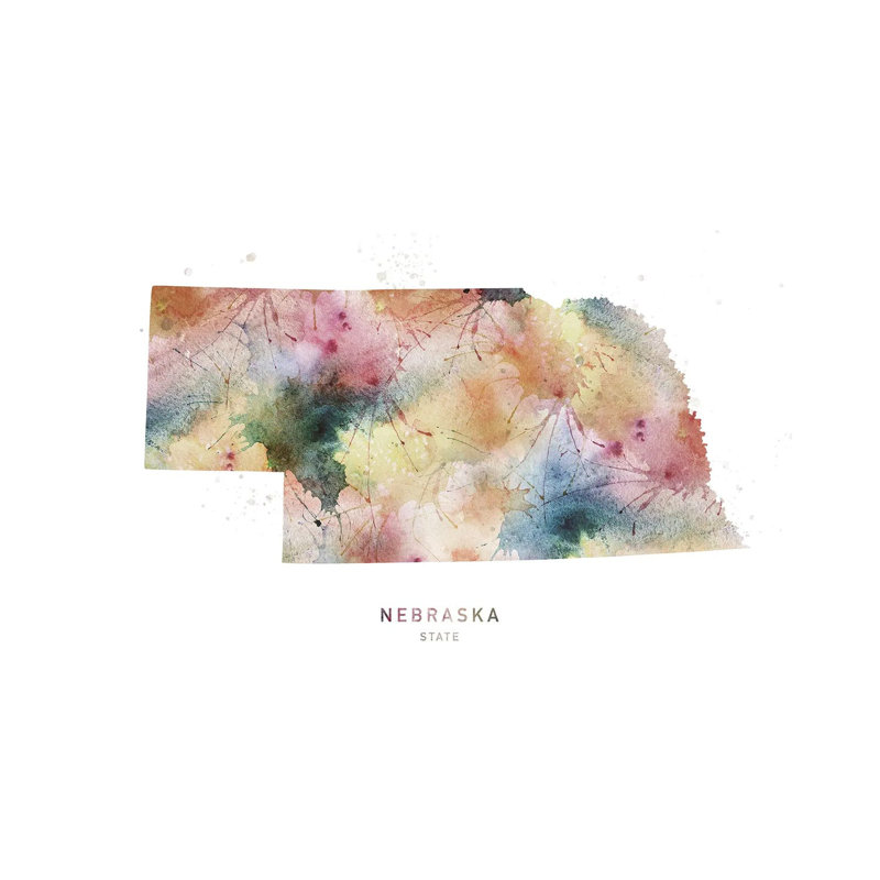 Nebraska State Map - Wrapped Canvas Painting, 101.6 cm H x 66.04 cm W