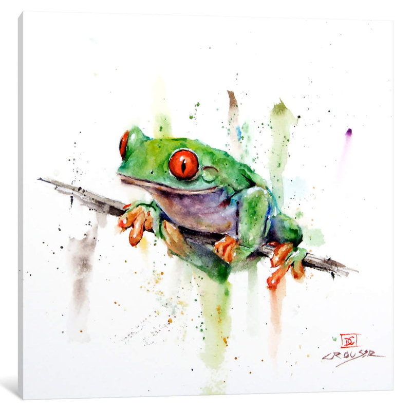 Frog by Dean Crouser - Painting on Canvas, 66.04 cm H x 66.04 cm W x 1.91 cm D, No Frame