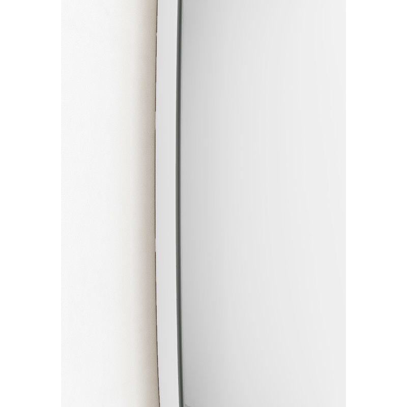 Brunsville Wood Flat Wall Mirror, White
