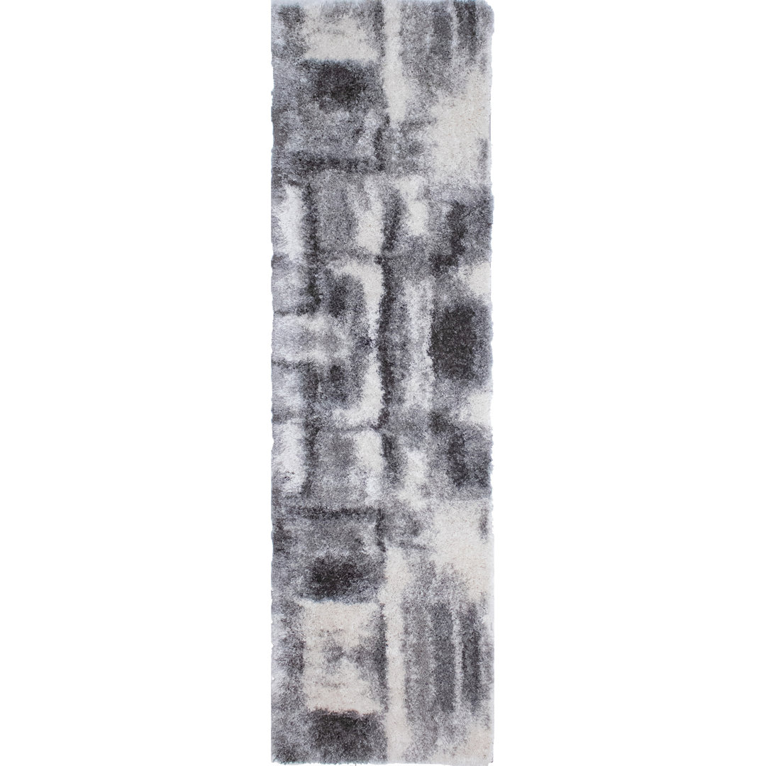 Alban Abstract Shag Charcoal Area Rug 17 Stories Rug 