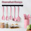 Ensemble de 14 ustensiles de cuisine en silicone, rose
