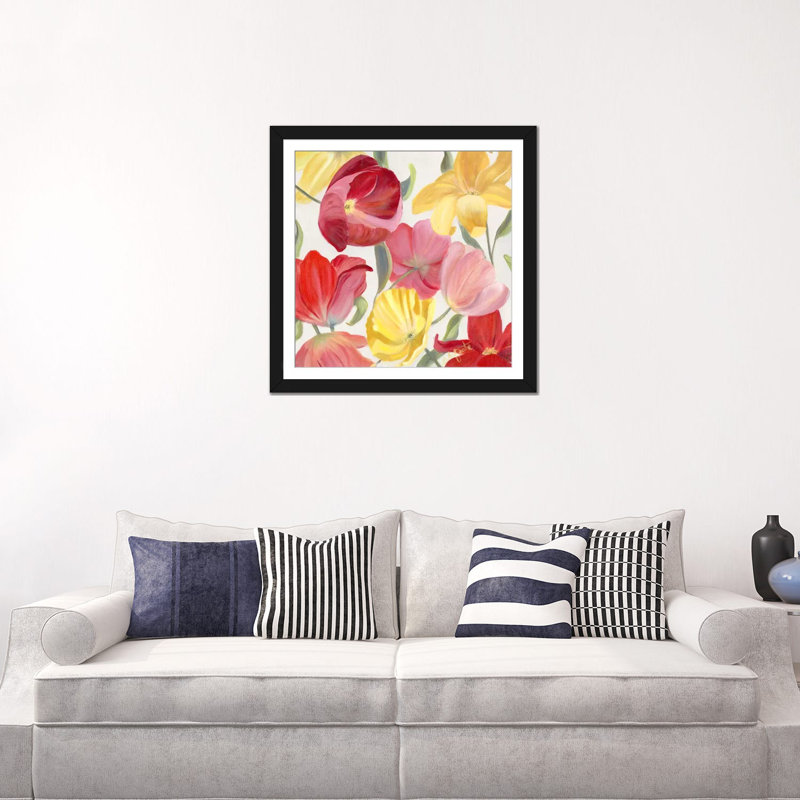 « sandy spring mix ii », reproduction d’art sur toile, H 24 po x l 24 po x P 1 po, Papier avec cadre noir, Blanc