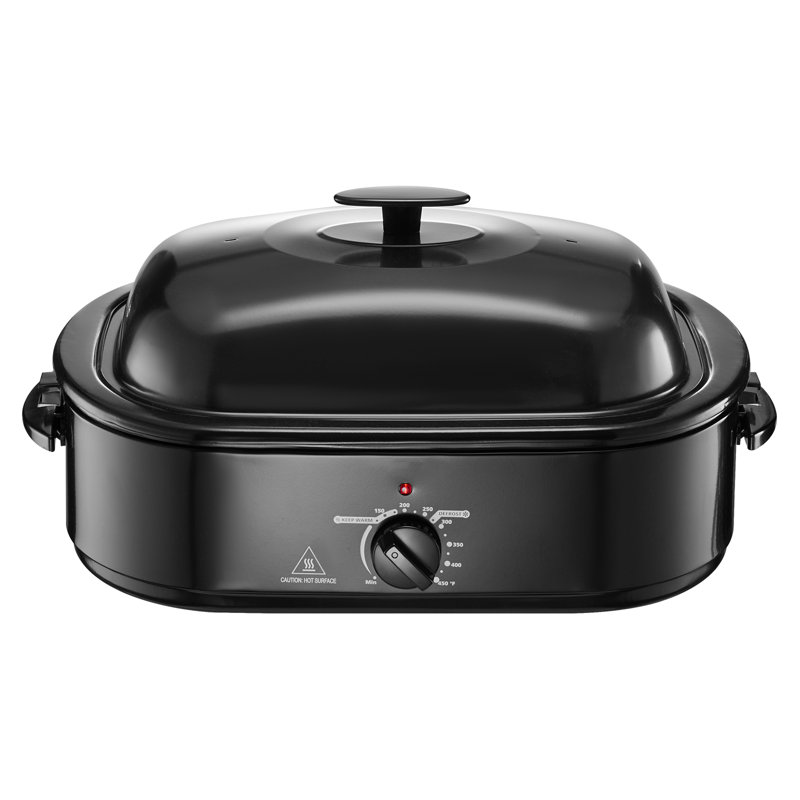 Rôtissoire électrique 18QT avec couvercle autoportant, Noir