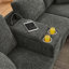 Canapé modulaire en L en chenille avec console centrale mobile, rangement, porte-gobelets et USB-796383571