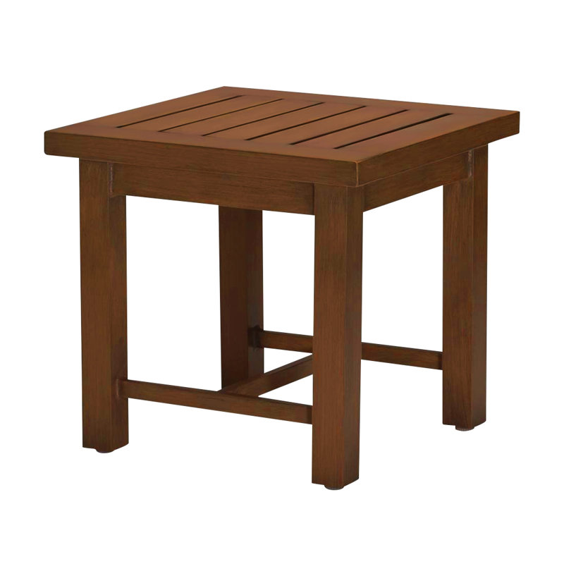 Club Aluminum Outdoor Side Table, Oak