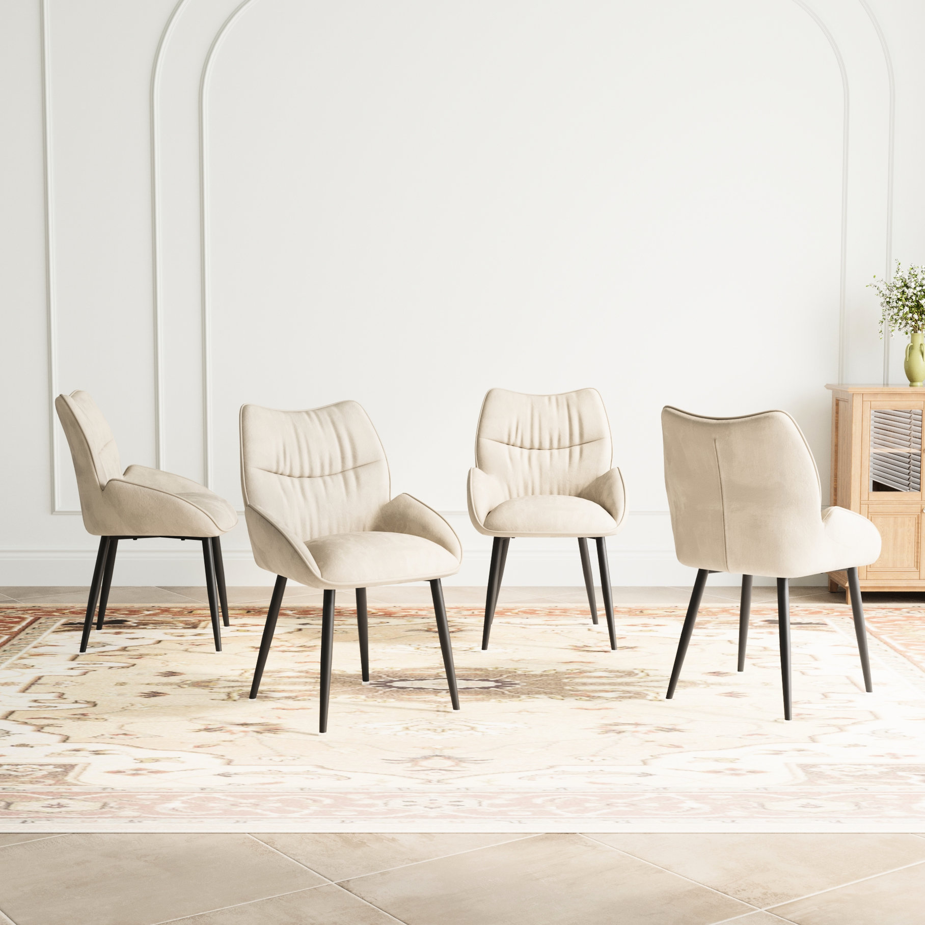 Everly Quinn Luxury Velvet Dining Chair - Modern St Look. High Rebound ...