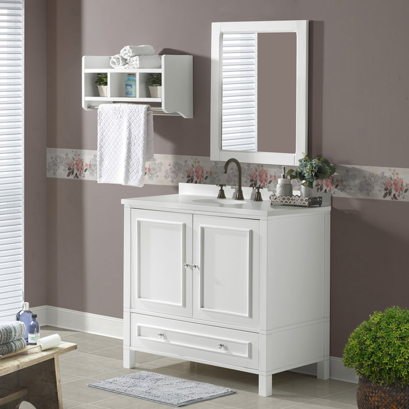 Williamsburg 36" White Pine Vanity Cabinet with Nickel Hardware