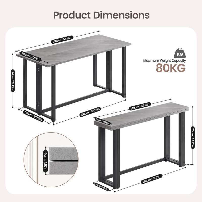 4 - Person Dining Set, Grey