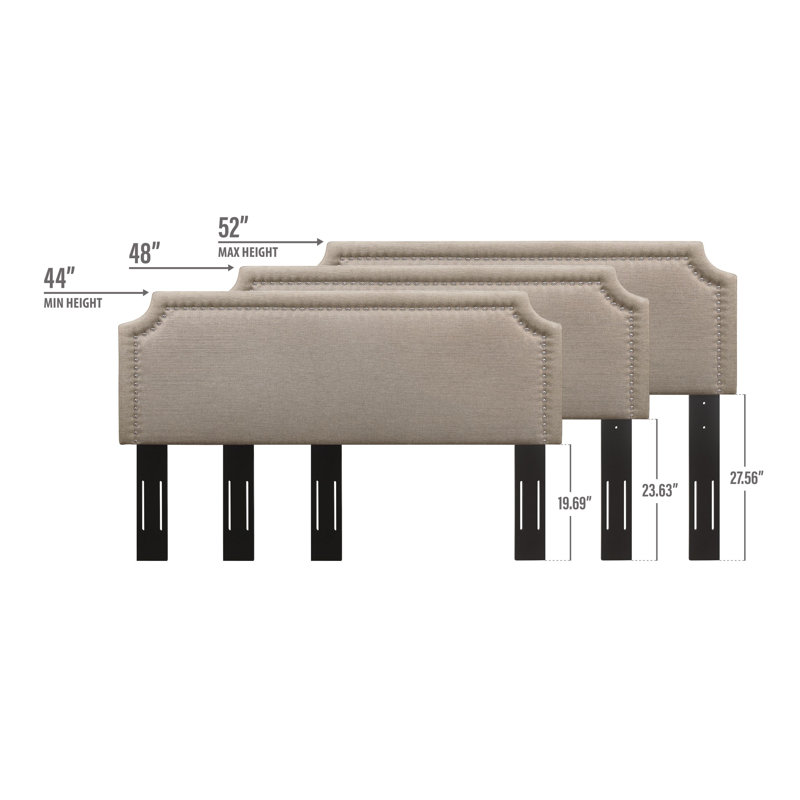 Daleiza Upholstered Panel Headboard, King, Beige