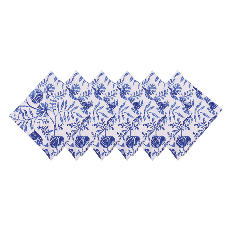 Ensemble de 6 serviettes de table Blue Reef
