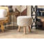 Malik 40cm Wide Round Geometric Footstool Ottoman