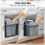 PP, ABS, Metal Handle Pull Out Rubbish Bin - 40L