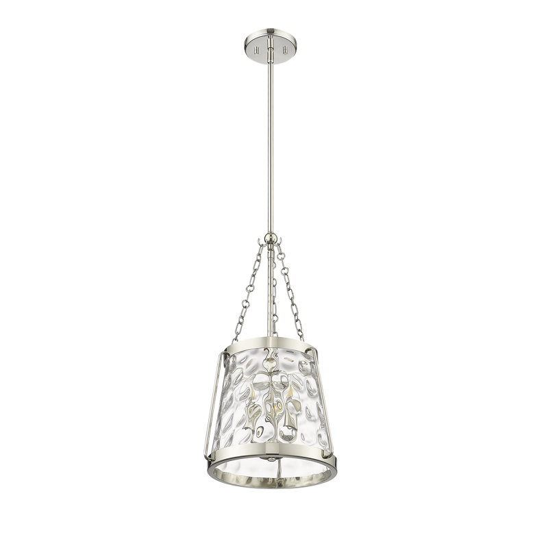 Luminaire suspendu conique à 3 lumières Kaiona, Nickel poli