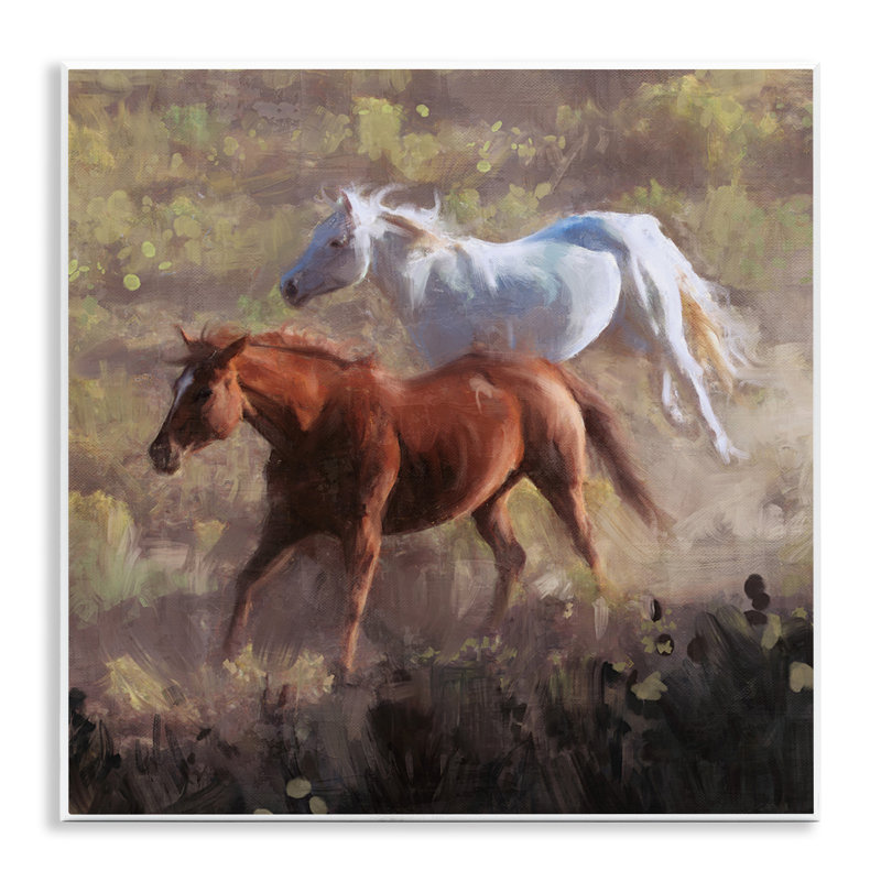 «Brown and White Wild Horses» par Nina Blue