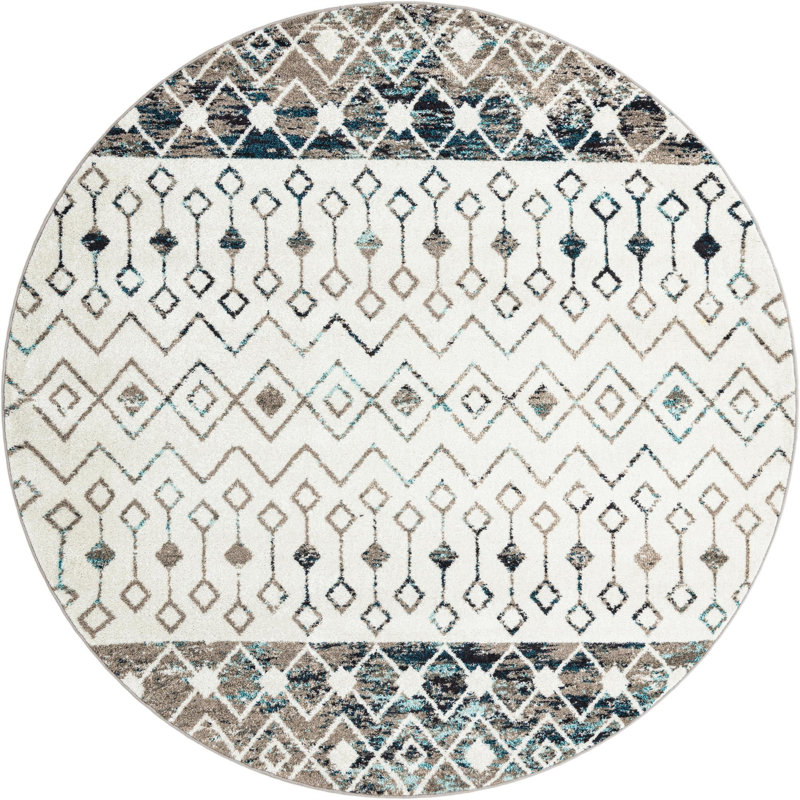 Abstract Indoor Rug, Round 7'10"