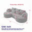Canapé modulaire courbé à 4 places avec 7 coussins Chenille-1712897187-1712897184