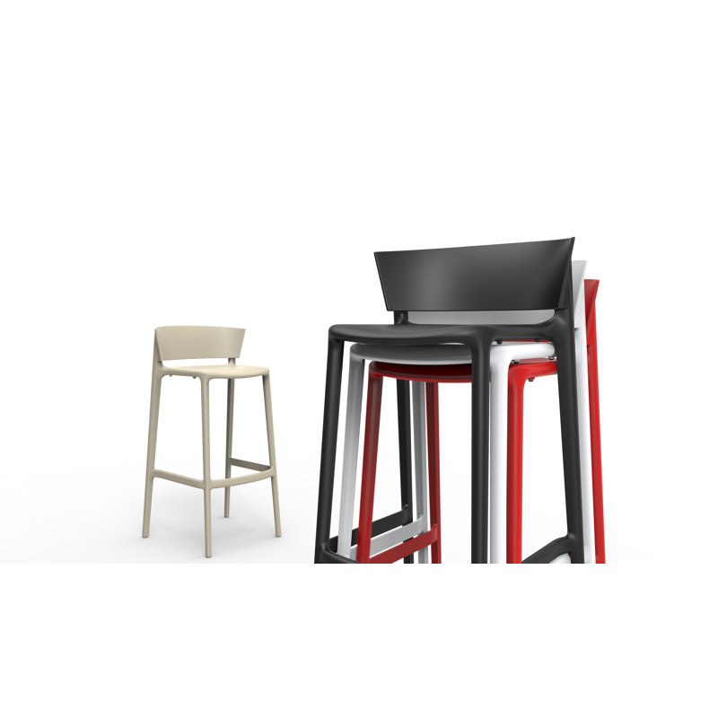 Tabouret de comptoir Afrique, Blanc, Tabouret de comptoir (siège d'une hauteur de 26 p
