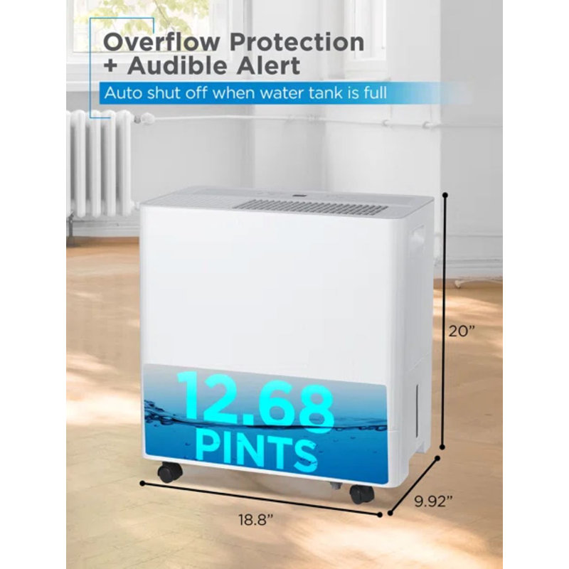 BLACK+DECKER 50-Pint Portable Dehumidifier with Built-in Pump, Dehumidifier with Pump for up to 4500 Sq. Ft., 50 Pints