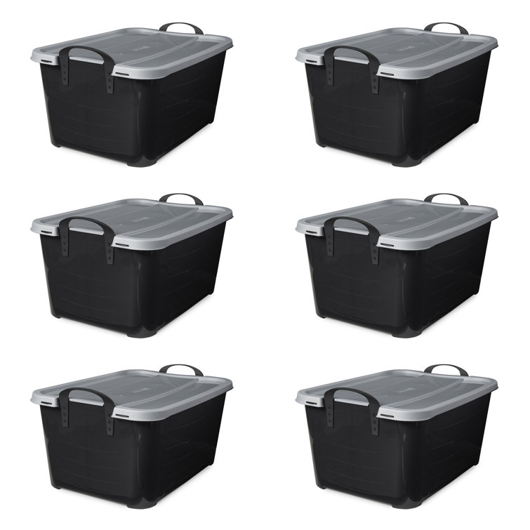 Plastic Storage Baskets with Lid Tote Bundle Set Organizing
