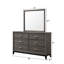 Mobilier de chambre à coucher contemporain en bois avec commode 6 tiroirs 1Pc-887047397