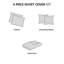 Housse de couette en coton très grand / très grand - gris + blanc 100% coussins texturés, rayures tissées, attaches intérieures, entretien facile, sans vapeur, lavable à la machine, fermeture à boutons blanche / grise, 5 pièces, substances nocives-127366244