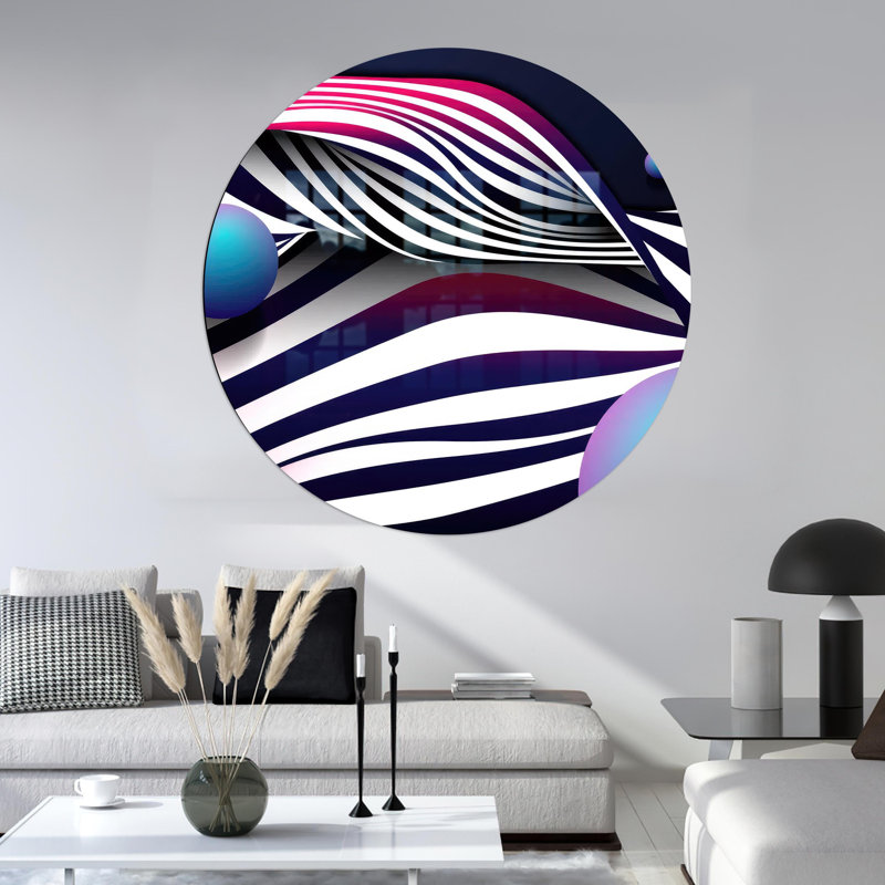 Art mural moderne en verre noir et blanc à lignes abstraites parfait pour les cadeaux de Noël, H 27,6 po x l 43,3 po
