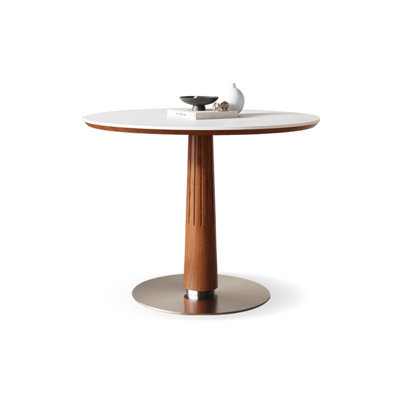 White Round Sintered Stone Dining table