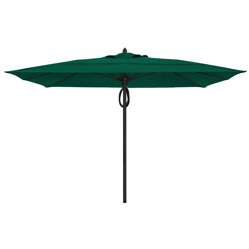 Parasol de marché carré 10 pi Prestige, Velours vert forêt, Noir