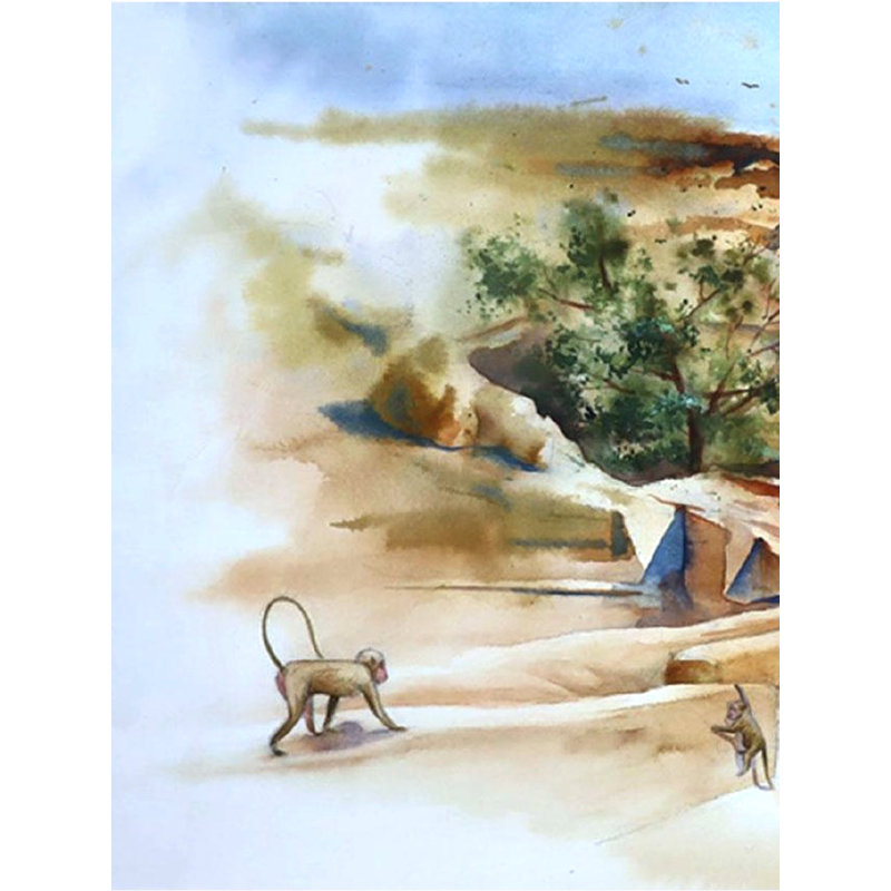 Les grottes à bascule | Aquarelle sur papier | Par Deepika Ramshetty