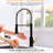 Touchless Kitchen Faucet - Automatic Smart With Pull Out Spray, Hands For Sink, Black And Gold, Contemporary Look, Ceramic Filler, Brass Material Sink Motion Sensor Activated, , Style,-749761395