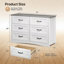 Commode double en bois moderne à 6 tiroirs l 47,2 po Migneco avec poignées en métal et tiroirs coulissants-2064947733