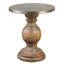 Table de bout à piédestal ronde en aluminium et en bois massif Helsinki 