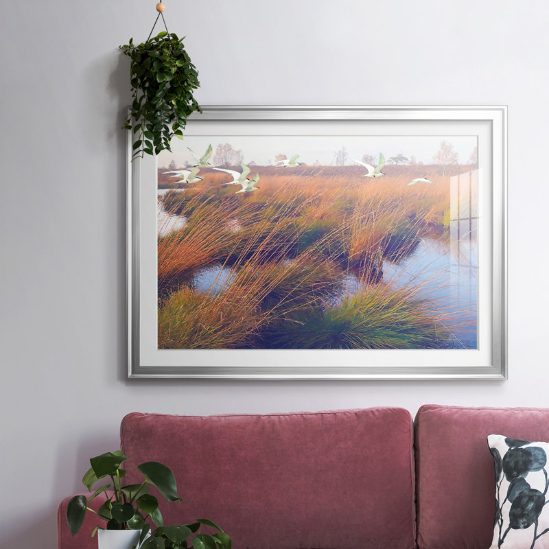 Marshland Hues II, reproduction d'art encadrée, Argent, H 15 po x l 21 po x P 1,5 po