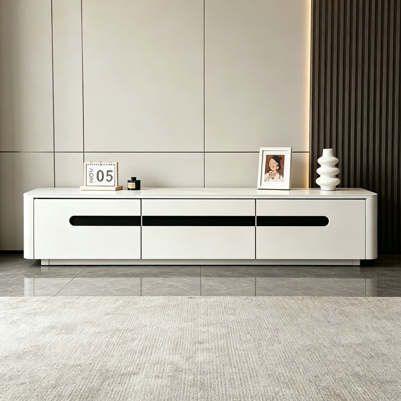 Abberbury, H 11,81 po x L 70,86 po x l 11,81 po, Blanc / noir / gris