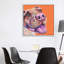 Pitbull On Orange, Square by Kirstin Wood - Painting on Canvas-546169049-621677237