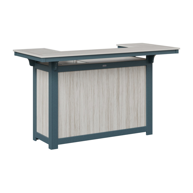 Outdoor Rectangle Bar Table, Slate, Seashell