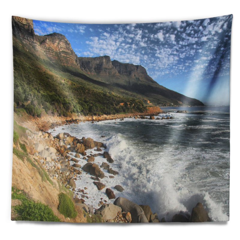Magnifique tapisserie de mer south africain, H 32 po x l 39 po