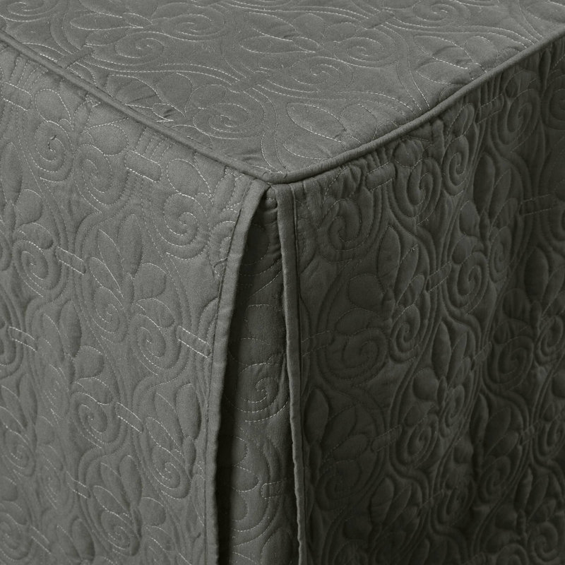 Couvre-lit plissé en coin 3 pièces Québec, Gris, Grand