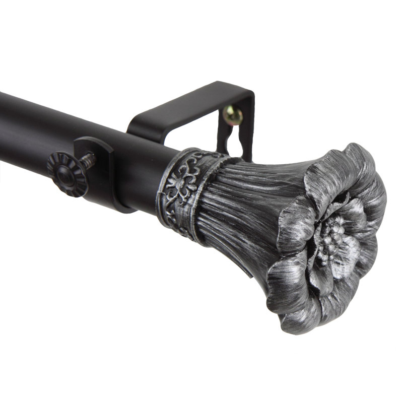 Tringle à rideaux simple Mcfarlane Blossom, Noir, H 1 po x l 120 po x P 3,63 po