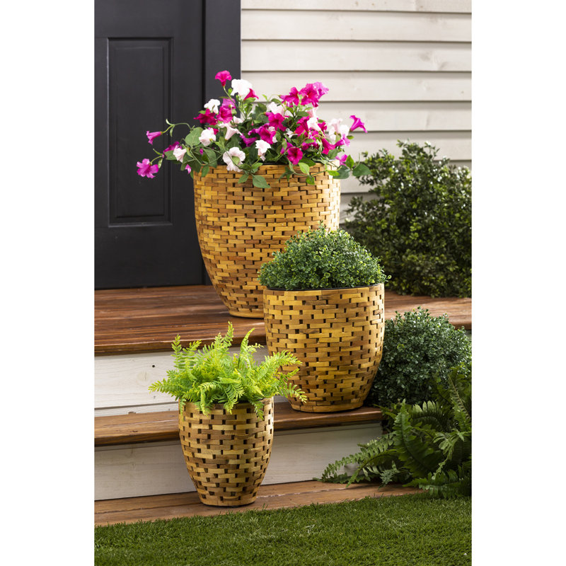 Recycled Acacia Woods Planter Set Of 3
