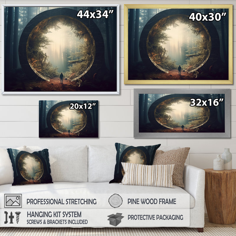 Art mural surréel surréel, Cadre doré à coins fermés, H 12 po x l 20 po x P 1 po