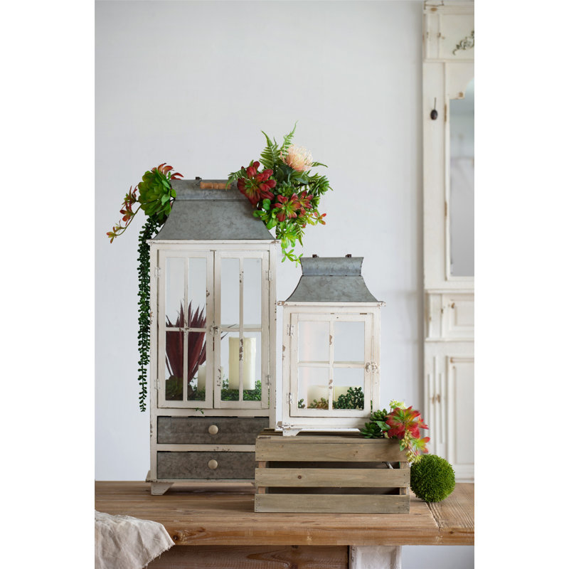 38.2'' H Wood Lantern