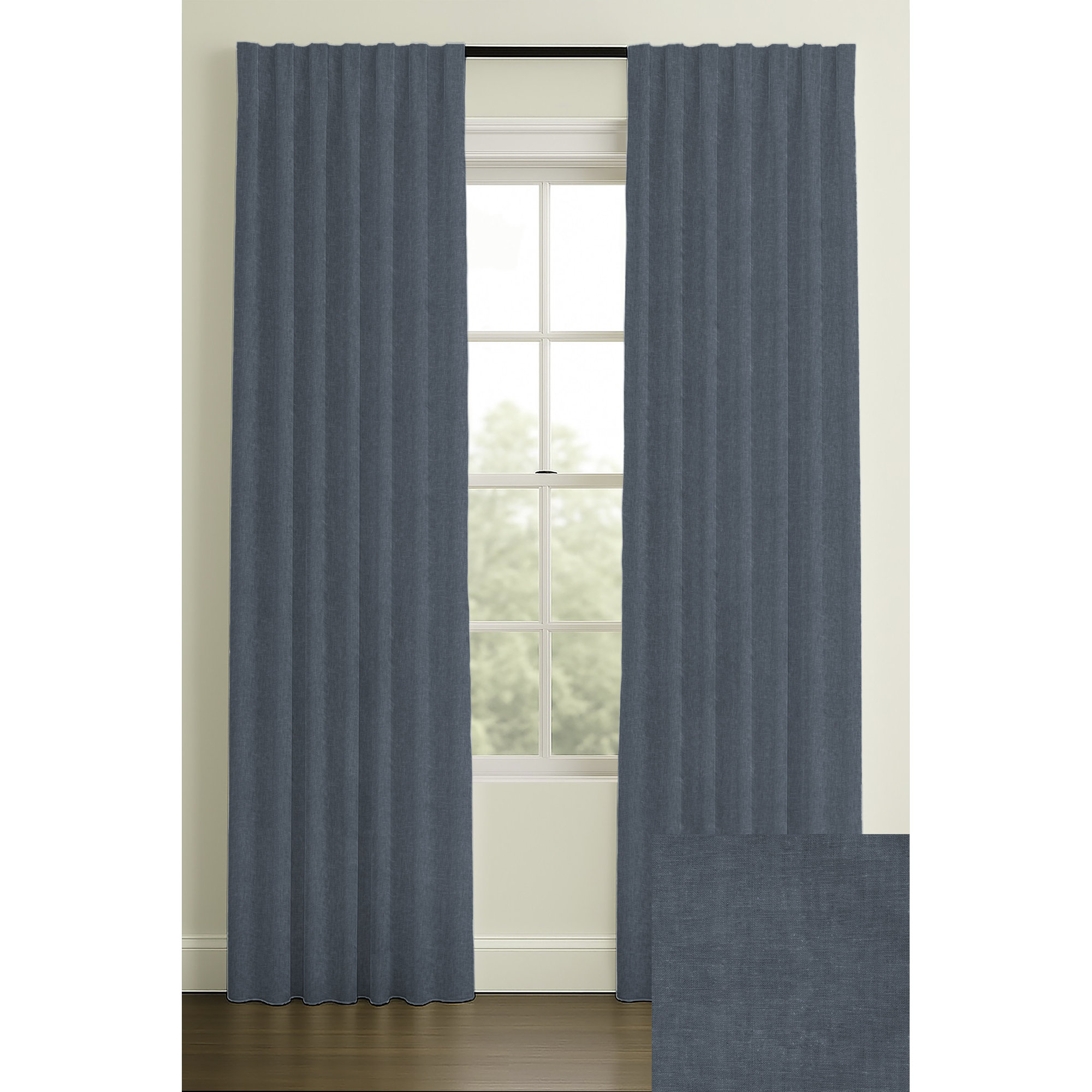 108" Rod Pocket/Back Tab Single Lining Murray Ensign, 50" W x 108" L, Single, Rod Pocket