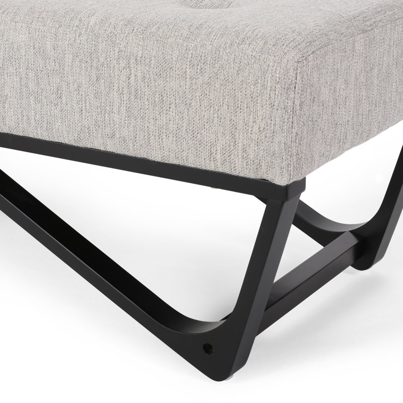 À la mode en gris avec surpiqûres gaufrées sophistiquées, banc chic l 47,04 po x P 16,99 po et H 16,45 po